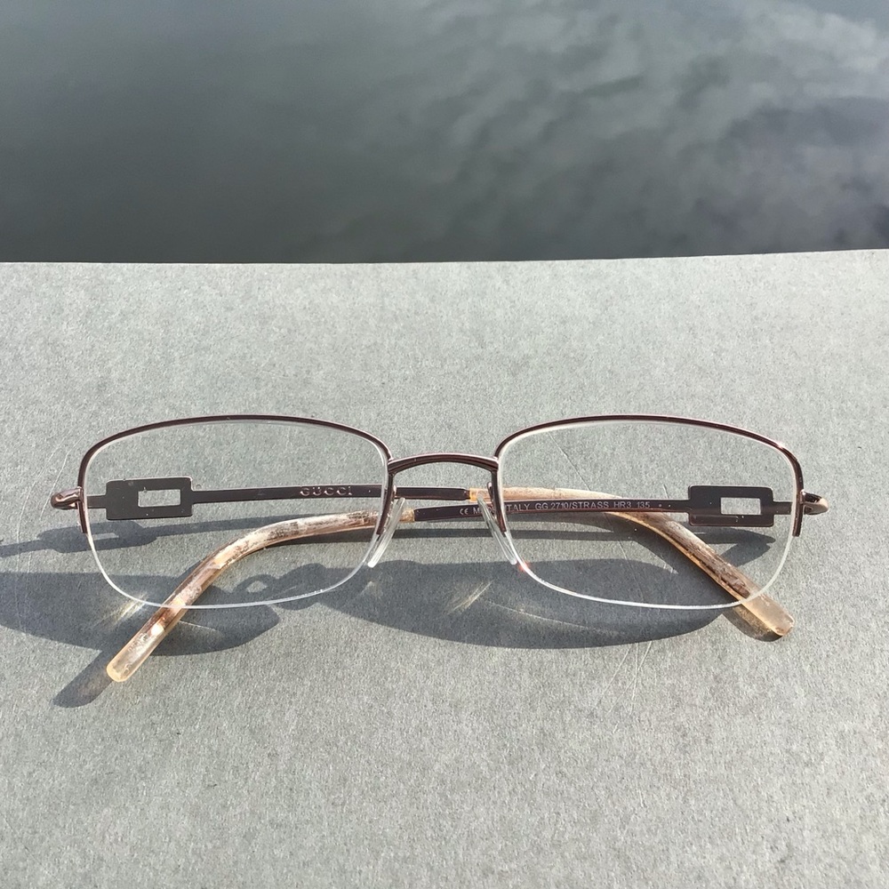 Gucci Rose Gold Frames GG2710 / Strass HR3 Eyeglasses Made in Italy